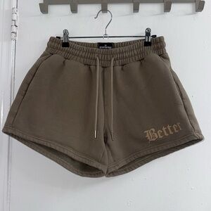 The Get Better Today Brand Better Fleece Sweat Shorts Size S ~ Brown Pockets
